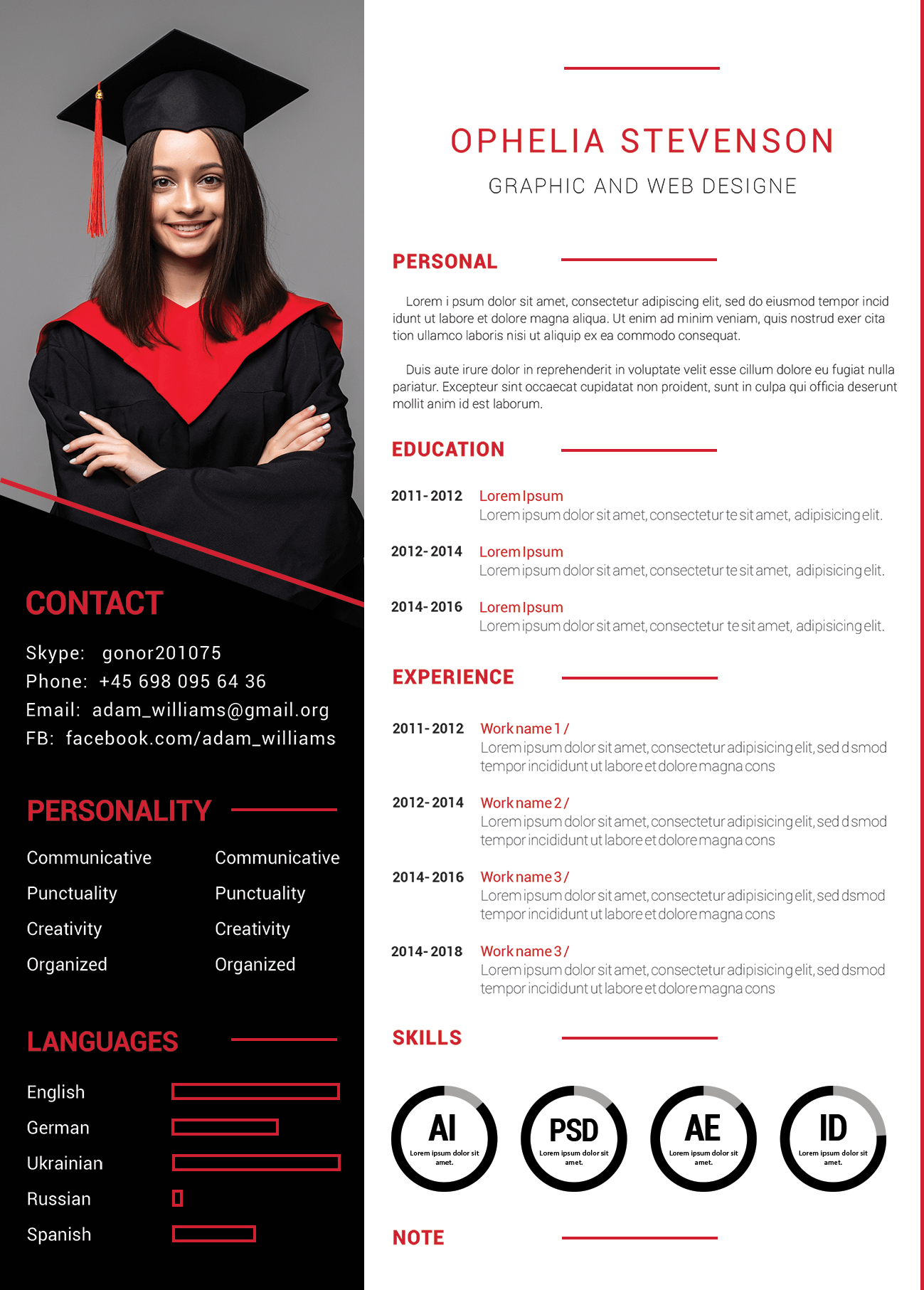 CV and cover letter free PSD