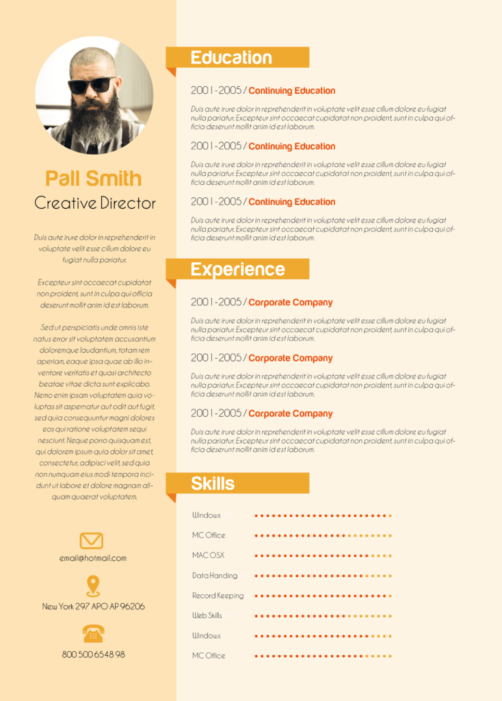 Free PSD CV Resume Template for men and women