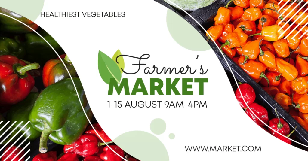Fruits and vegetables marketing banner design free PSD template 07