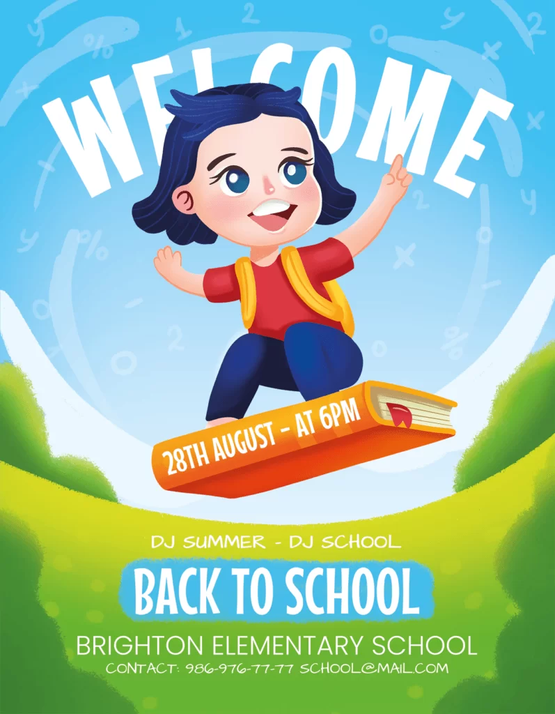 Back to school flyer free PSD template
