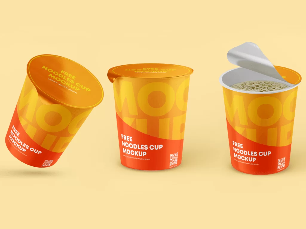 Noodles cup mockup free PSD template