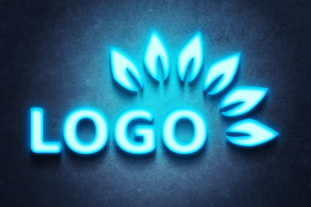 Frozen light wall logo mockup free PSD template