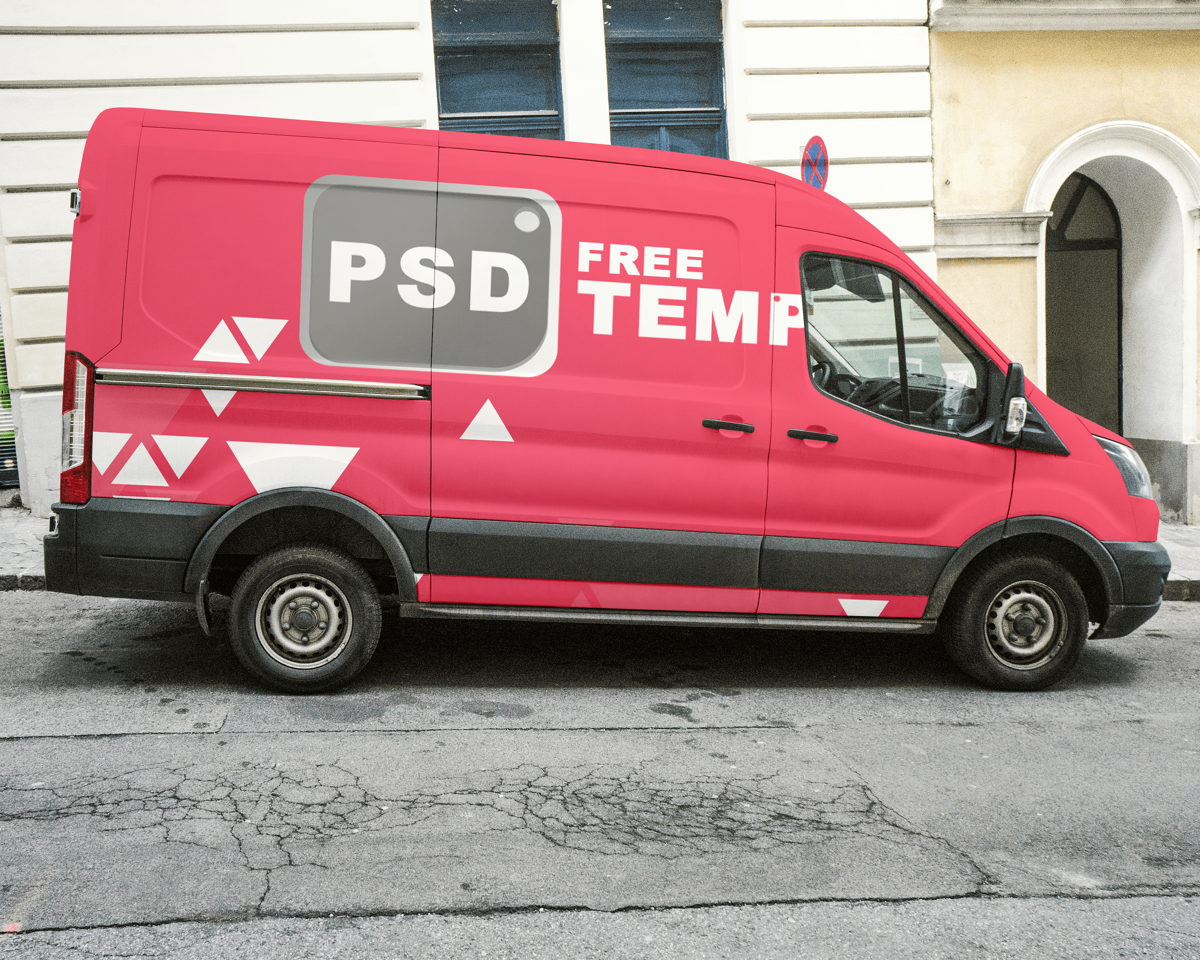 Delivery van mockup free PSD