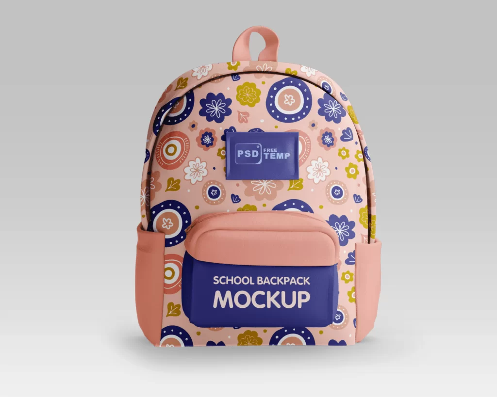 Free school backpack mockup PSD template
